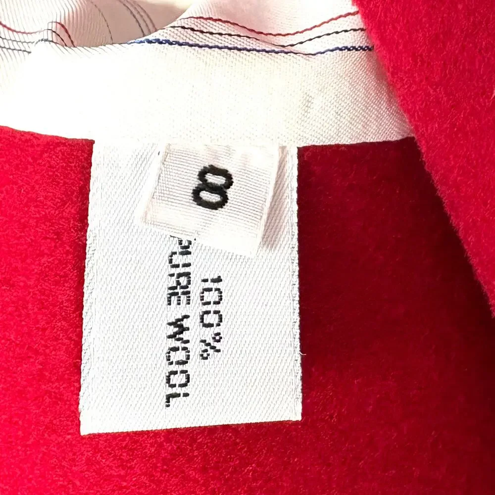 Forecaster of Boston Red Wool Coat w/ Black Velvet Collar | Size 8